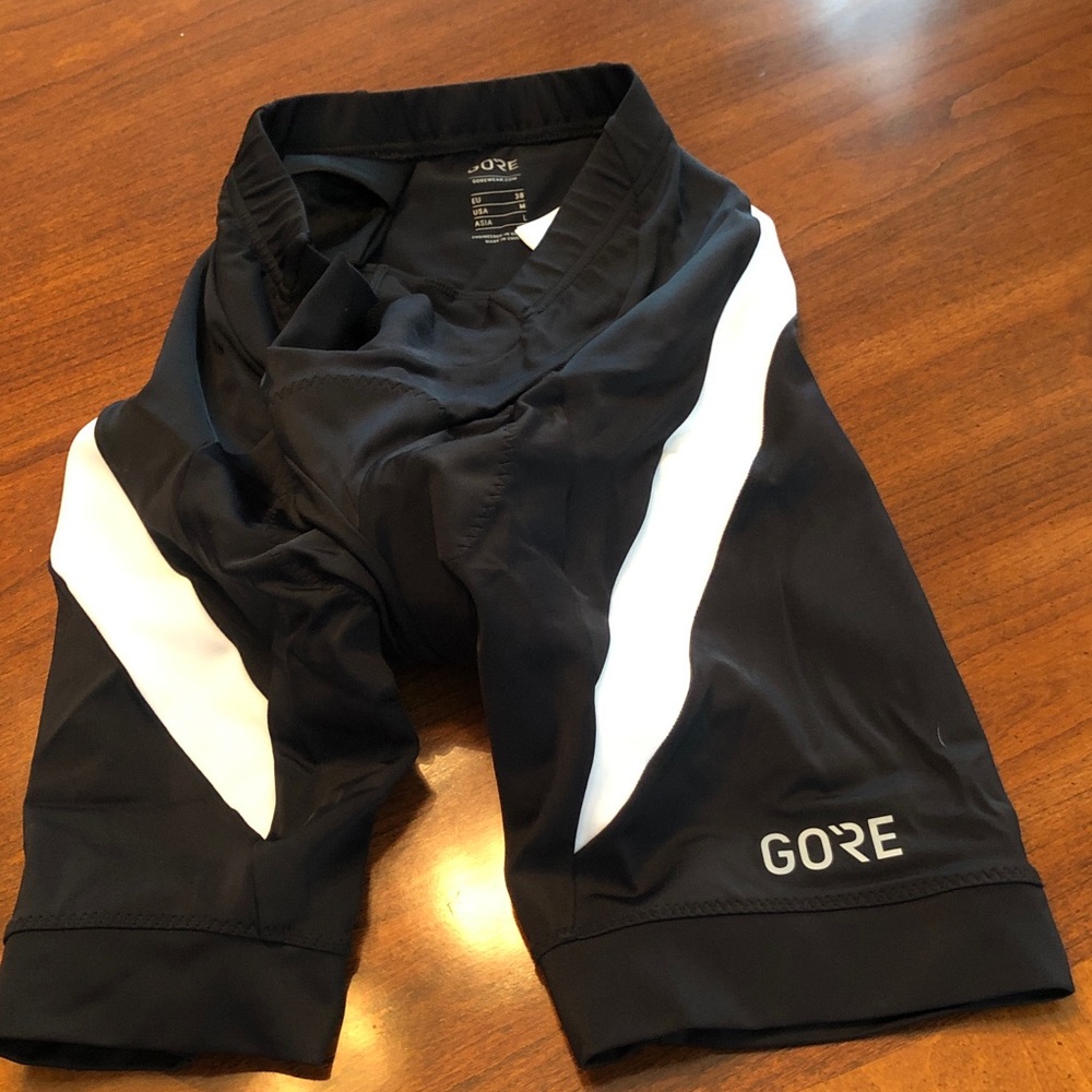 GORE Cycling Shorts — Black with White Accents, Med.